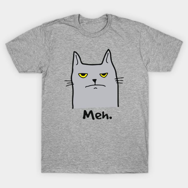 Meh Cat with an attitude T-Shirt by Alema Art